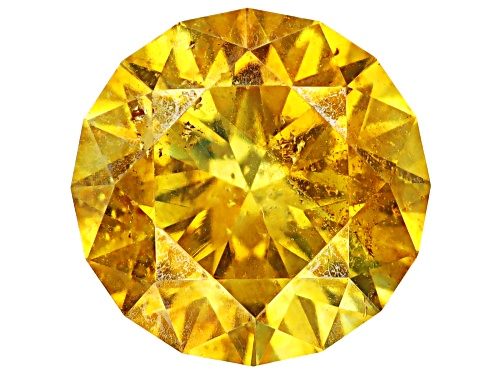 Yellow Sphalerite 6.5mm Round Fancy Cut Gemstone 1.25ct