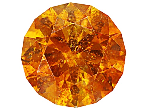 Orange Sphalerite 7.5mm Round Fancy Cut Gemstone 2ct