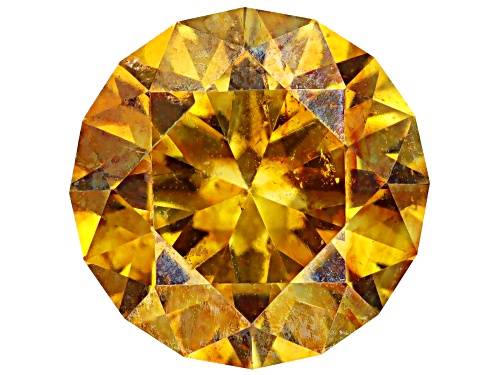 Photo of Yellow Sphalerite 7.5mm Round Fancy Cut Gemstone 2ct