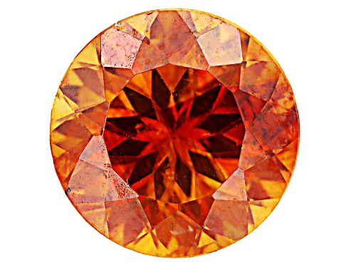 Orange Sphalerite 8mm Round Fancy Cut Gemstone 2.25ct