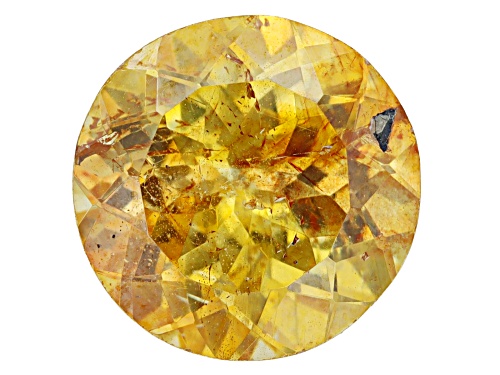 Photo of yellow Sphalerite 8mm Round Fancy Cut Gemstone 2.25ct