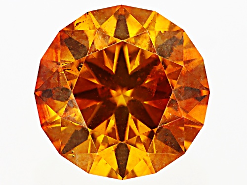 Orange Sphalerite 9mm Round Fancy Cut Gemstone 4ct