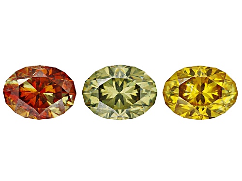 Multi-Color Sphalerite 6.5X4.5mm Oval Fancy Cut Gemstones Set Of 3 2.50CTW