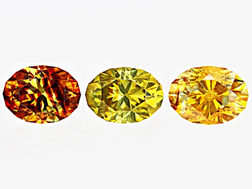 Multi-Color Sphalerite 7x5mm Oval Fancy Cut Gemstones Set of 3 3CTW