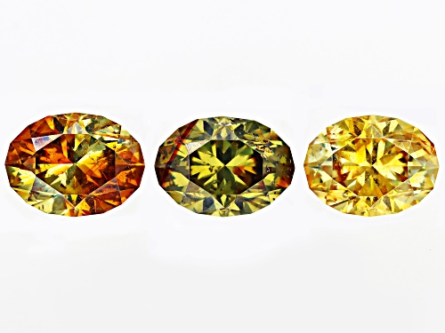 Photo of Multi-Color Sphalerite 8x6mm Oval Fancy Cut Gemstones Set of 3 4.50CTW