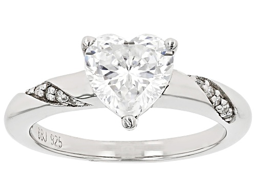 Photo of Moissanite Fire(R) Heart 8mm Platineve(R) Ring 2.10ctw - Size 8