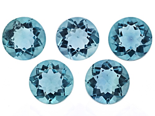 Dark Blue Fluorite 8mm Round Faceted Cut Gemstones Set of 5 10.50Ctw