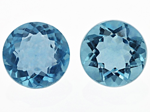Dark Blue Fluorite 8mm Round Faceted Cut Gemstones Matched Pair 4.25Ctw