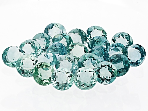 Green Fluorite 8mm Round Faceted Cut Gemstones Parcel 50Ctw