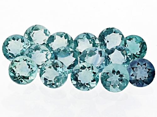 Photo of Teal Fluorite 8mm Round Faceted Cut Gemstones Parcel 35Ctw