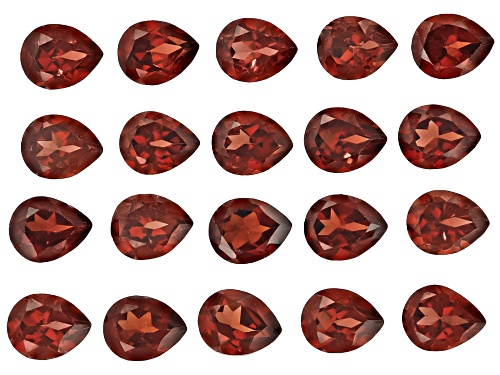 Red Garnet 5x4mm Pear Faceted Cut Gemstones Set of 20 8Ctw
