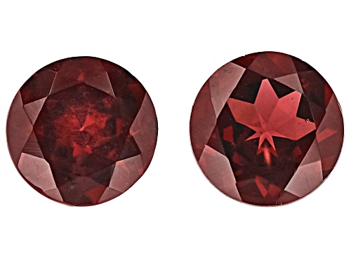 Red Garnet 9mm Round Faceted Cut Gemstones Matched Pair 5.50CtW