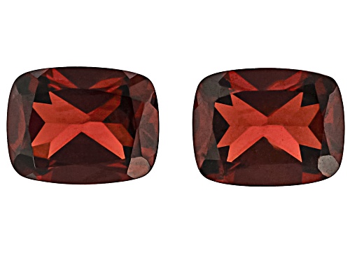 Red Garnet 9X7mm Cushion Faceted Cut Gemstones Matched Pair 4.50Ctw