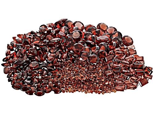 Red Garnet Mixed Faceted Cut Gemstones Parcel 100CTW