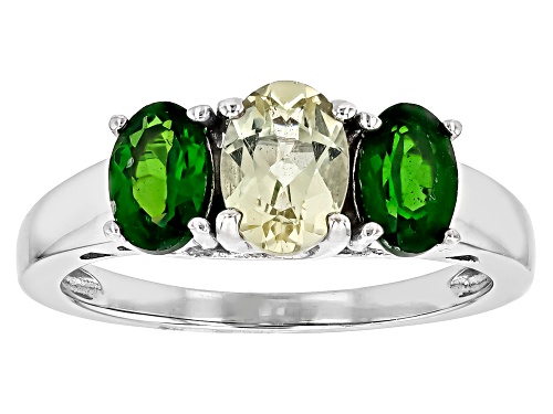 Photo of Yellow Apatite & Chrome Diopside Sterling Silver Ring - Size 8