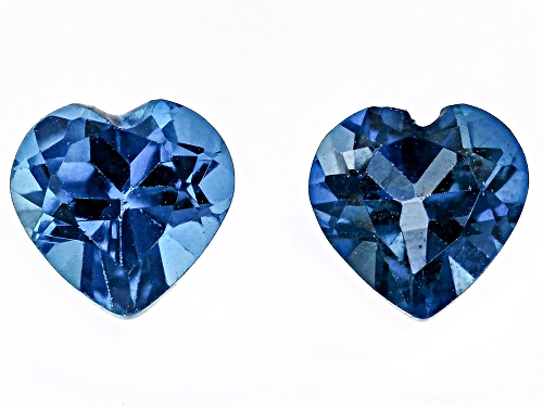 Photo of London Blue Topaz loose Gemstone Heart 5.0mm Match Pair, 1CTW minimum