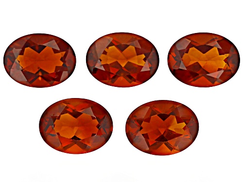 Photo of Orange Madeira Citrine 8x6mm Oval Faceted Cut Gemstones Set of 5 5Ctw