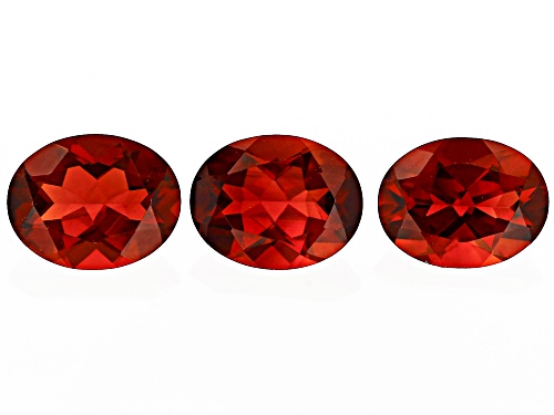 Photo of Orange Madeira Citrine 9x7mm Oval Faceted Cut Gemstones Set of 3 4Ctw