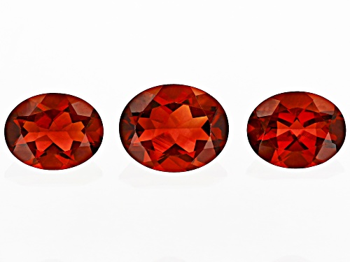 Photo of Orange Madeira Citrine 9x7mm 2 Pcs, 10x8mm 1Pc Oval Faceted Cut Gemstones Set of 3 5Ctw