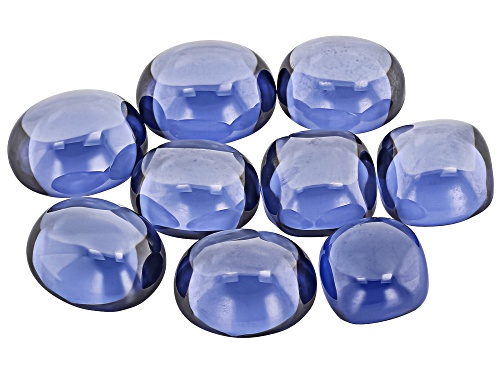 Photo of Blue Cubic Zirconia 9mm Min Mixed Shape Cabochon Cut Gemstone Parcel 75.00Ctw