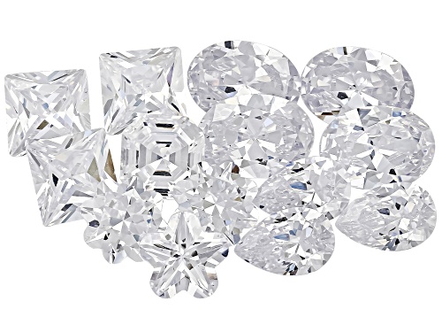 White Cubic zirconia Mixed Shape Faceted Cut Gemstone Parcel 100.00Ctw