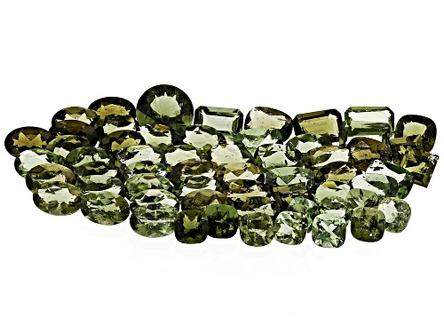 Green Moldavite Mixed Cut Gemstone Parcel 20.00Ctw