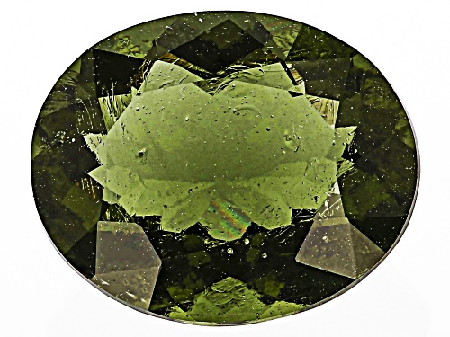 Green Moldavite 15X12mm Oval Faceted Cut Gemstone 6.50Ct