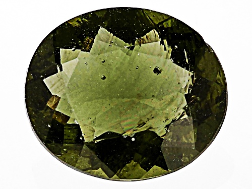 Photo of Green Moldavite 12X10mm Oval Faceted Cut Gemstone 3.00Ct