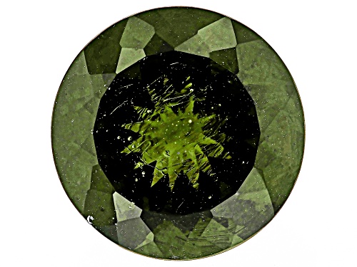 Green Moldavite 14mm Round Faceted Cut Gemstone 7.00Ct