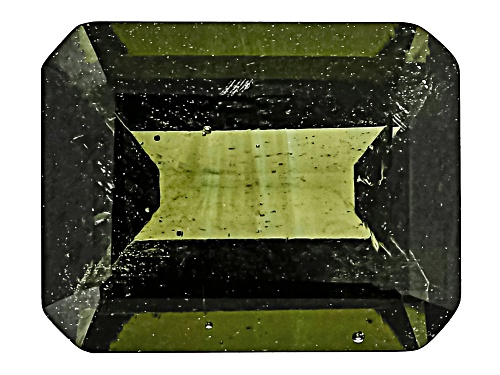 Photo of Green Moldavite 9X7mm Emerald Cut Faceted Gemstone 1.75Ct
