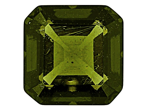 Green Moldavite 8mm Emerald Cut Faceted Gemstone 2.25Ct