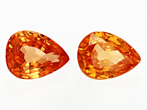 Mandarine Garnet Loose Gemstones Pear 7x5mm Match Pair, 1.75 Ctw Minimum