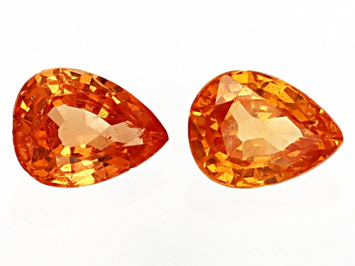Mandarine Garnet Loose Gemstones Pear 7X5mm Match Pair, 1.75 Ctw Minimum