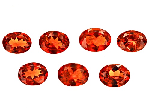 Mandarine Garnet Loose Gemstones Oval 4X3mm Set Of 7, 1Ctw Minimum