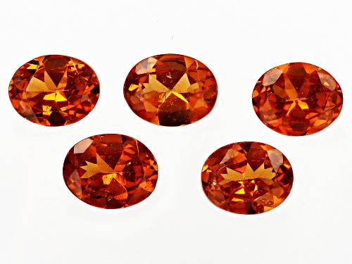Mandarine Garnet Loose Gemstones Oval 5X4mm Set Of 5, 1.70 Ctw Minimum