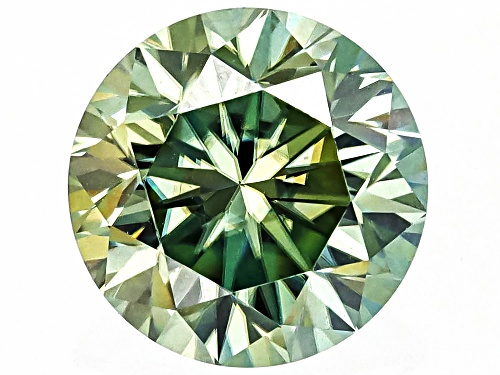 Photo of Green Moissanite 7.50mm Round Brilliant Cut Gemstone 1.50Ct DEW