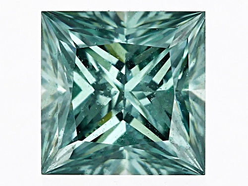 Green Moissanite 5mm Square Princess Cut Gemstone 0.80Ct DEW