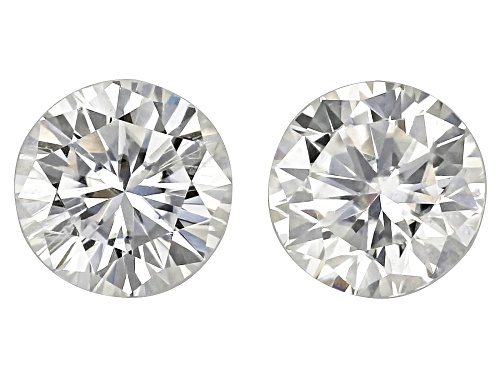 Photo of White Moissanite 3.25mm Round Brilliant Cut Gemstones Matched Pair 0.26Ctw DEW