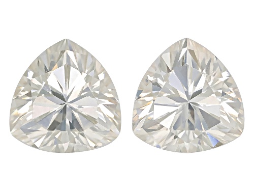 White Moissanite 5.50mm Trillion Brilliant Cut Gemstones Matched Pair 1.00ct DEW
