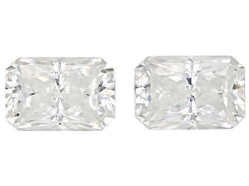 Photo of White Moissanite 6x4mm Octagon Brilliant Cut Gemstones Matched Pair 1.40ctw DEW