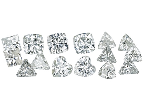 Photo of White Moissanite Mixed Shape Brilliant Cut Gemstones Parcel 1.10ctw DEW