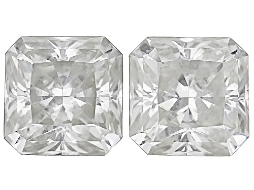 Photo of White Moissanite 5mm Emarald Brilliant Cut Gemstones Matched Pair 1.20Ctw DEW