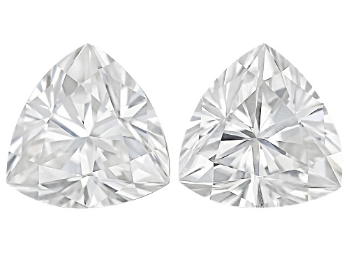 White Moissanite 4.50mm Trillion Brilliant Cut Gemstones Matched Pair 0.60Ctw DEW