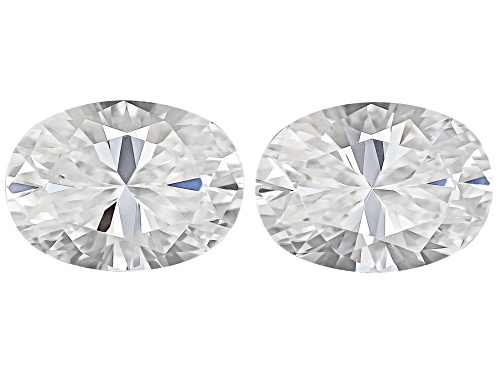 White Moissanite 7X5mm Oval Brilliant Cut Gemstones Matched Pair 1.50Ctw Dew