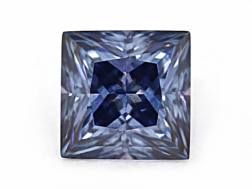 Blue Moissanite 5mm Square Princess Cut Gemstone 0.73Ct DEW