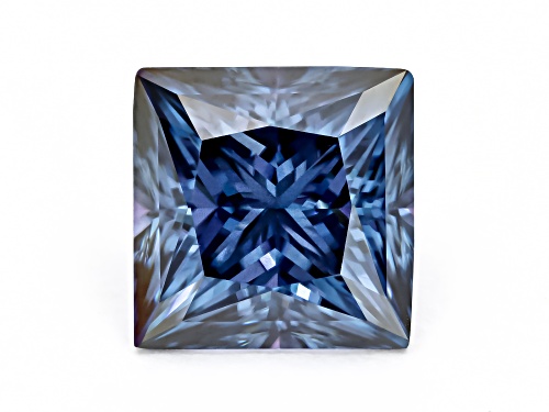Photo of Blue Moissanite 7.50mm Square Princess Cut Gemstone 2.30Ct DEW