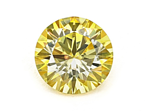Photo of Yellow Moissanite 6mm Round Brilliant Cut Gemstone 0.80Ct DEW