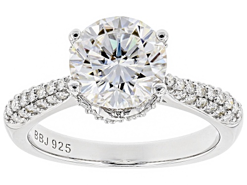 Moissanite Fire® 3.02ctw Diamond Equivalent Weight Round Platineve™ Ring - Size 6