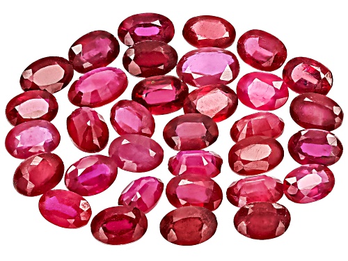 Photo of Red Mahaleo Ruby Mixed Faceted Cut Gemstone Parcel 20.00Ctw