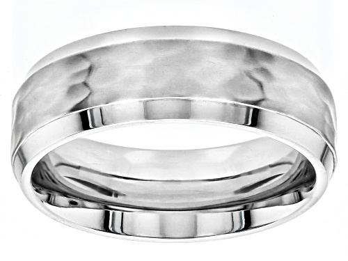Photo of Hammered Stainless Steel Band Ring - Size 11